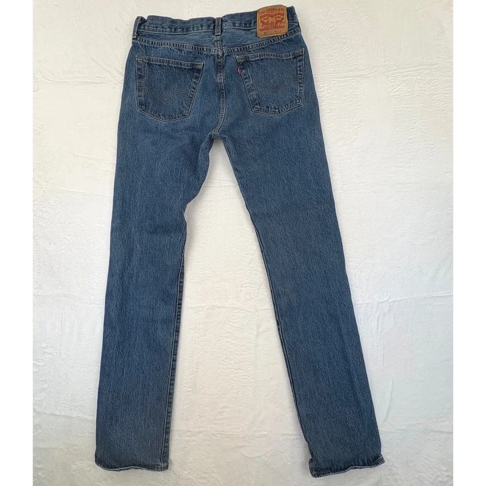 Levis 501 Original Fit Mens Button Fly Leg Jeans W34 L38 00501-019